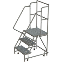 Tri-Arc Manufacturing Deep Top Step Rolling Ladder, Platform Height: 30", No. of Steps: 3, Step Width: 16"-No. of Steps: 3
