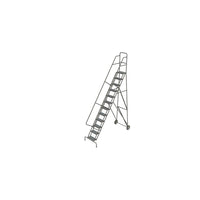 Tri-Arc Roll & Fold Rolling Ladder, 12 Step, 126" Height, Serrated (KDRF112162)-Frame Material: Steel
