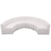 Flash Furniture – Fauteuil de salon, Alon Series ZB803480SWH, en cuir souple, 4 pièces, blanc-Rembourrage en cuir souple blanc