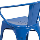 Flash Furniture Chaise pour intérieur / extérieur en métal bleu avec appuis-bras-Les trous de drainage de siège facilitent le séchage