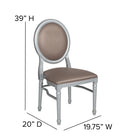 Flash Furniture HERCULES Series King Louis Chairs with Taupe Vinyl Back & Seat & Silver Frame - 2 Pack-Silver Resin Frame