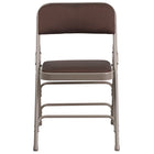 Flash Furniture HERCULES Series Curved Triple Braced & Double-Hinged Brown Patterned Fabric Metal Folding Chair-Padded Metal Folding Chair