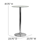 Flash Furniture 23.75" Round Glass Table with 41.75"H Chrome Base-8mm Thick Glass