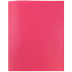 JAM Paper Plastic 2-Pocket POP Folders, Pink, 96 Pack-Finish: smooth