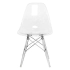 Nicer Furniture Transparent Eiffel Style Side Chair-Ergonomically shaped & comfortable curved seating - Great for Home, Office, Nurseries, Parties, Banquets, Bar and Cafe.