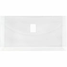 JAM Paper Plastic Envelopes with Hook & Loop #10 Booklet Wallet - 5.25" x 10" with 1" Expansion - Clear - 12 Pack -Plastic Envelopes with Velcro Closure , Colour: Clear