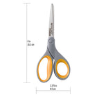 Westcott 8" Titanium Bonded Straight Scissors-Contoured ergonomic handle with soft grips for maximum comfort