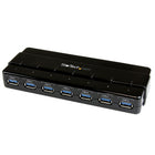 StarTech 7 Port USB 3.0 Hub, Desktop-Easily connect and disconnect USB 3.0 devices with accessible one-sided port orientation