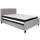 Flash Furniture Tribeca Full Size Tufted Upholstered Platform Bed with Pocket Spring Mattress - Light Grey Fabric-Bed