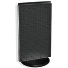 Azar Displays 22" x 13.5" 2-Sided Pegboard Counter Unit, Black Solid (700513-BLK)-Two-sided display stands on a clear plastic revolving base, providing easy customer access