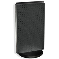 Azar Displays 22" x 13.5" 2-Sided Pegboard Counter Unit, Black Solid (700513-BLK)-Two-sided display stands on a clear plastic revolving base, providing easy customer access