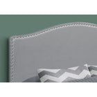 Monarch Specialties 6011Q Queen Size Headboard - Grey Leather-Look-Made with a wooden frame for durability and stability