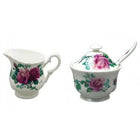 Roy Kirkham English Rose Sugar Bowl with Lid & Creamer Set-Creamer and Suger Set