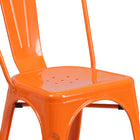 Flash Furniture Commercial Grade Orange Metal Indoor-Outdoor Stackable Chair-Cross Brace under seat provides extra stability