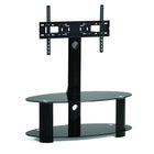 TygerClaw TV Stand for 37" - 60" TV, 17.7" x 51.2" x 47.2", Black-Double Layers TV Stand with 2 black glasses