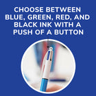 BIC 4-Color Ballpoint Pens Retractable – 1.0mm – 3 Pack-Each pen offers blue, black, red and green ink