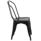 Flash Furniture Black Metal Indoor-Outdoor Stackable Chair-Stacks up to 8 Chairs High