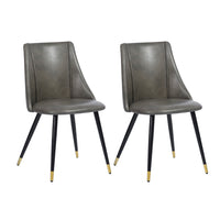 FurnitureR Brown Dining Chair, Set of 2, Charlton Vintage A-Dining Chair