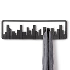 Umbra Skyline Multi-Hook, Black-Buildings flip forward to add function to form, Skyline celebrates urban living with a modern twist