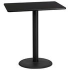 Flash Furniture 30'' x 42'' Rectangular Laminate Table Top, Black with 24'' Round Bar-Height Table Base (XUBK3042TR24B)-Bar Height Hospitality Table