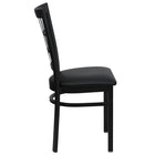 Flash Furniture HERCULES Series Black Window Back Metal Restaurant Chair - Black Vinyl Seat-Window Back Design