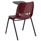 Flash Furniture Burgundy Ergonomic Shell Chair with Right Handed Flip-Up Tablet Arm-Designed for Commercial Use