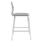 Avenue Six 26" Dorado Vinyl with Chrome Base Counter Stools, Grey, 2 Pack-Armless