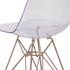 Flash Furniture Elon Series Ghost Chair with Gold Metal Base - 2 Pack-Gold Metal Base with Bracing