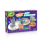 Crayola Spin and Spiral Art Station-This fun Arts and Crafts Kit for kids includes 3 Spiro Gears, 6 Pip-Squeaks Markers, 3 Ink Bottles, 15 Paper Discs, 1 Base Unit, and Instructions.