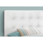 Monarch Specialties 6002T Twin Size Headboard - White Leather-Look-Made with a wooden frame for durability and stability