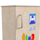 Flash Furniture - Refrigerateur de cuisine pour enfants Bright Beginnings de qualite commerciale en bois certifie Green Guard-Porte d'entree ouvrante avec rangement interieur