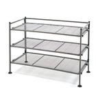 Seville Classics Gunmetal Mesh 3-Tier Clip-on Shoe Rack - Grey-Units are stackable