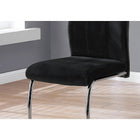 Monarch Specialties 1067 Dining Chair - Black Velvet/Chrome - 2 Pack-The dining room chairs boast cushioned seats to allow you to dine in comfort 