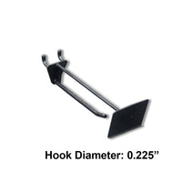 Azar Displays 4" Glass Filled Nylon Pegboard Scan Hooks, Black, 50 Pack-Fits to standard pegboard or slat wall