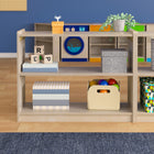 Flash Furniture Bright Beginnings Commercial Grade 2 Shelf Wooden Classroom Open Storage Unit,Safe,Kid Friendly Design - Natural-Wipe Clean with a Damp Cloth
