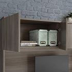 Sauder - 427429 Affirm Desktop Hutch - Hudson Elm-Hidden storage behind four doors for binders, folders, supplies, and more.