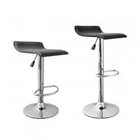 Nicer Furniture - tabouret de bar réglable pivotant en similicuir - noir - 2 pièces-Ensemble de 2 tabourets contemporains, design air lift pour hauteur d'assise de 24 à 30 pouces