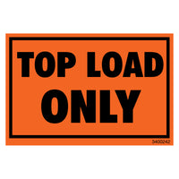 SPC Top Load Only Label - 2" x 3" - Black on Fluorescent Green - 500 Pack-Label Description "Top Load Only" 