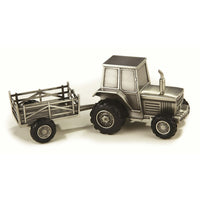 Elegance Pewter Plated Tractor Bank-Features antique style pewter finish