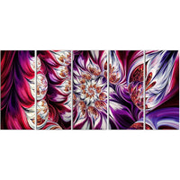 Designart Lavender Floral Pyramid 5-Panel Abstract Canvas Art Print, (PT3095-401)-Print