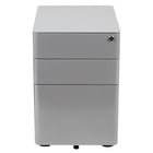 Flash Furniture Modern 3-Drawer Legal/Letter Locking Mobile Filing Cabinet - Grey-Modern Grey 3-Drawer Filing Cabinet - Ergonomic Mobile Design