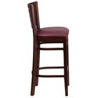 Flash Furniture Darby Series Slat Back Walnut Wood Restaurant Barstool - Burgundy Vinyl Seat-Slat Back Design