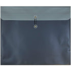 JAM Paper Plastic Envelopes with Button and String Tie Closure, 15 x 18, Charcoal Blue Poly, 24 Pack (215887cg)-Charcoal blue