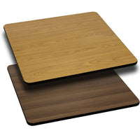 Flash Furniture 42" Square Table Top with Natural or Walnut Reversible Laminate Top-Restaurant or Banquet Table