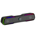 HP 3D Surround Computer Soundbar Speakers - USB powered, RGB Lighting, 3.5mm Stereo audio input-Angled design for wide spreading volume