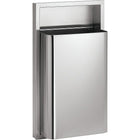 Bradley Waste Receptacles Recess-Mount, stainless steele (344-000000)-Capacity - 12 US gal.