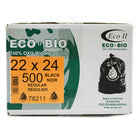 Eco II Oxo-Biodegradable Garbage Bags - Industrial - 22" x 24" - Black - 500 Pack-22" x 24"