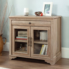 Sauder 431439 Rollingwood Library Base - Brushed Oak-Storage drawer features full extension slides and holds pens, planner, and more.