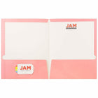 JAM Paper Glossy 2-Pocket Presentation Folders, Baby Pink, 50 Pack (31225348c)-50 pack