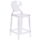 Flash Furniture - Tabouret fantôme de comptoir avec dossier à larme en cristal transparent-Finition cristal transparente